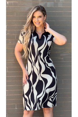 171117 - Vestido Ramany Estampado Gola Polo